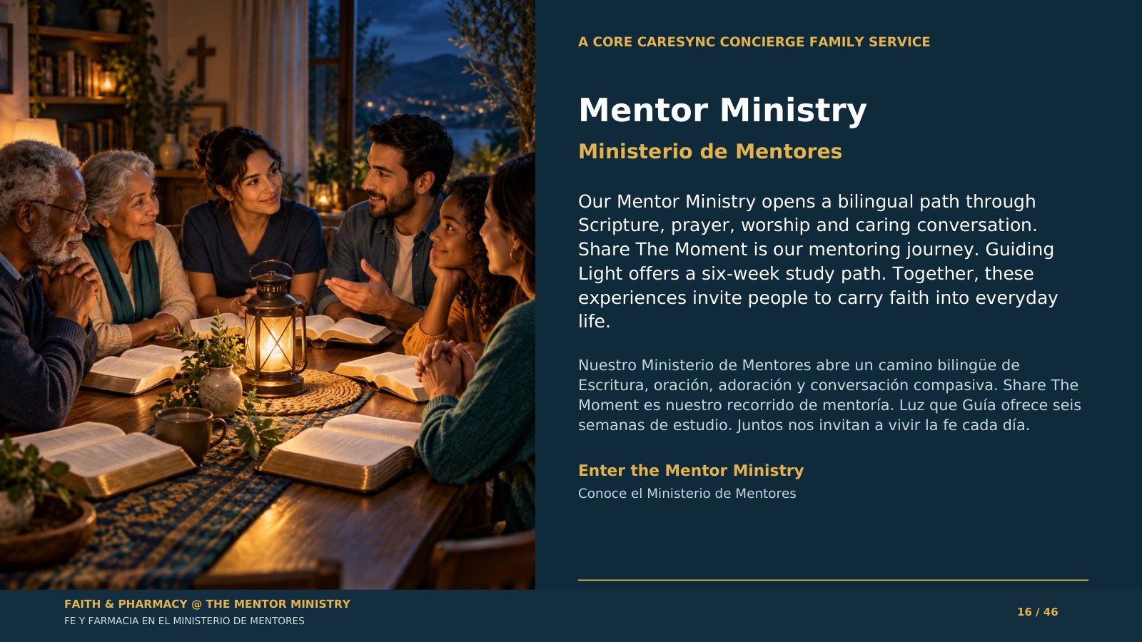A family circle gathered around Scripture by lantern light
